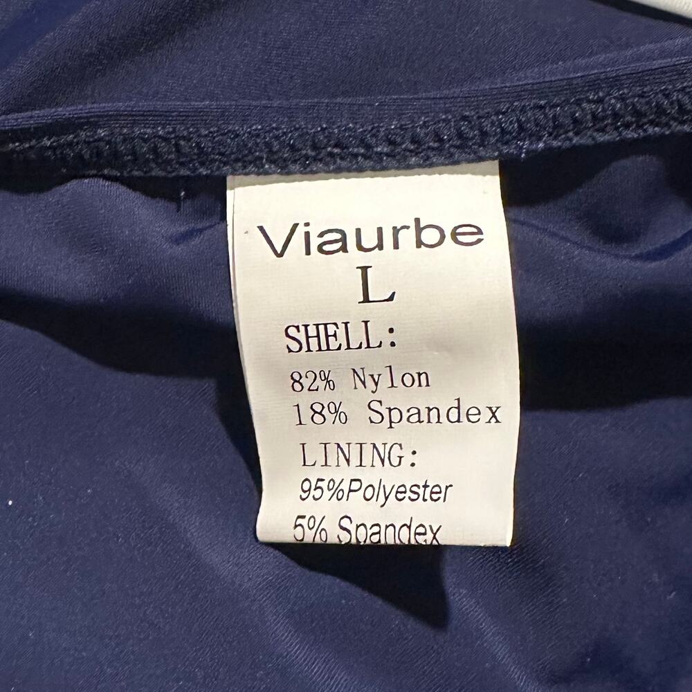 Viaurbe Women Tankini Swimdress Navy White Tummy Control Skirted L - Picture 7 of 8
